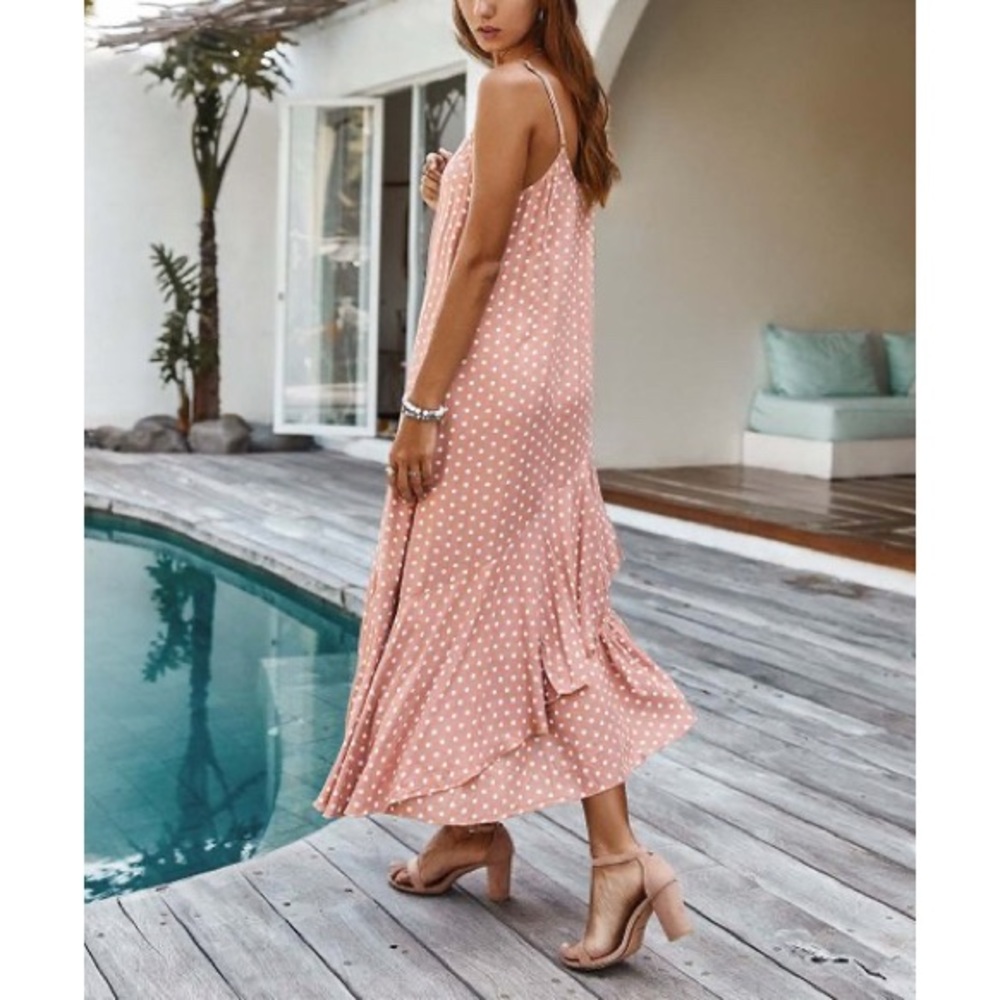 NWT Pink Dot Ruffle-Hem Dress, Sz. M - Picture 4 of 5